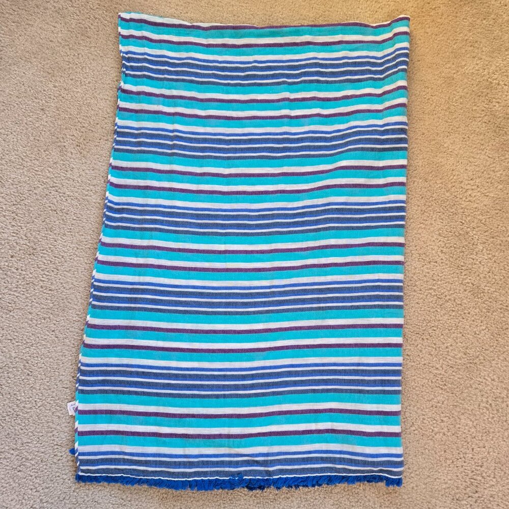 Linen Cotton Blend Scarf with fringe - Picture 7 of 7